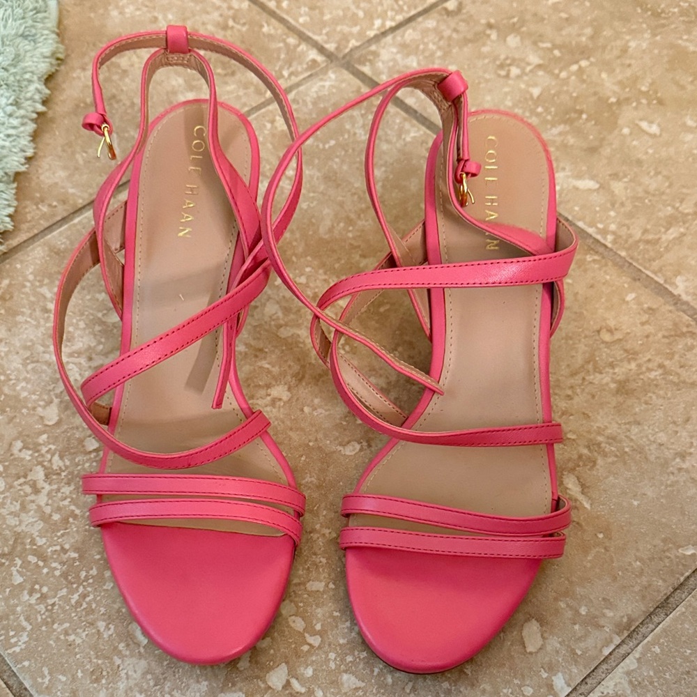 Cole Haan Women's Vibrant Pink Strappy Sandals